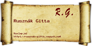 Rusznák Gitta névjegykártya